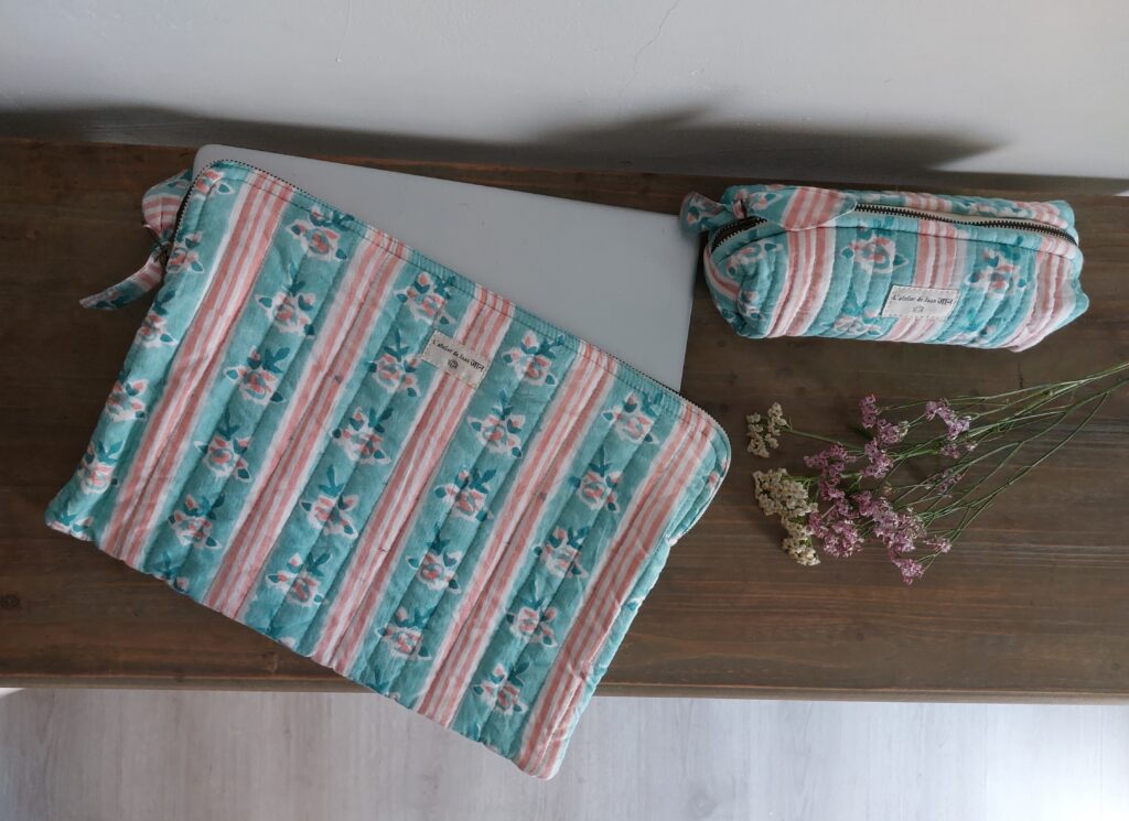 POCHETTE ORDINATEUR Pastel Rayure